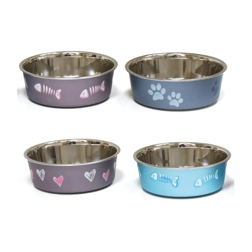 croci-roxy-satin-gamelle-chien-chat-inox-450-ml-14-cm image 1