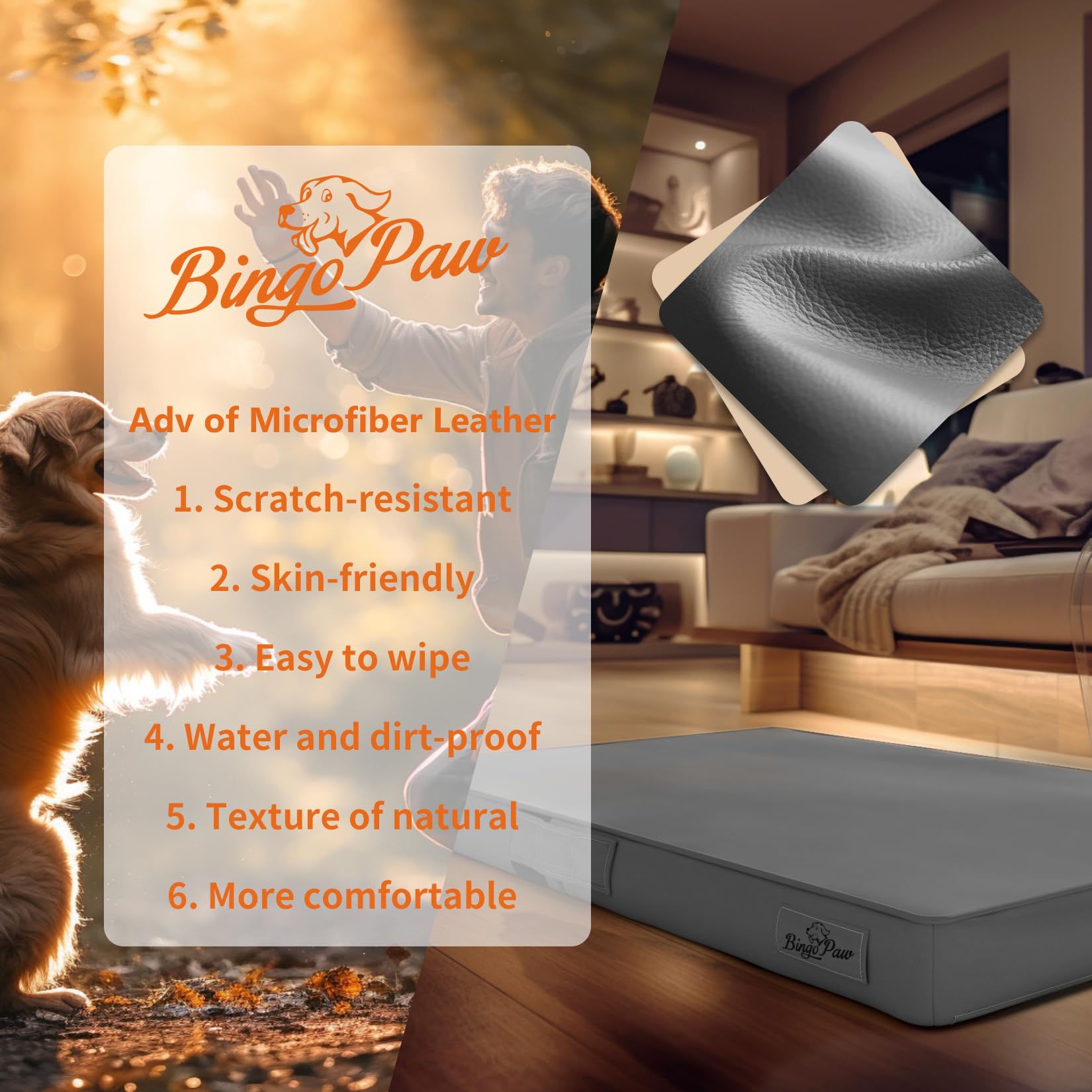 bingopaw-dog-bed-panier-chien-xxxl-130x84-5cm-cuir-3d image 8