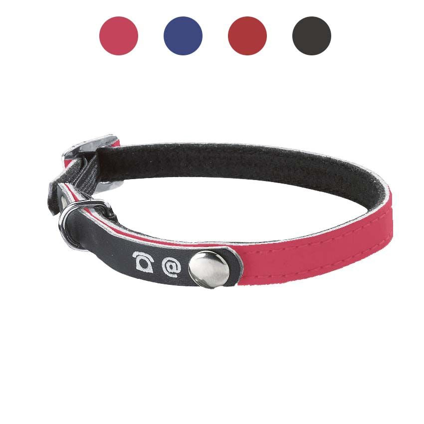 croci-bobby-collier-chat-similicuir-adresse-bleu-30x1-cm image 1