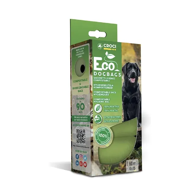 croci-eco-dog-bags-sac-chien-compostable-60-sacs-colo image 1