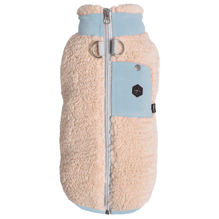 croci-dog-clothing-manteau-chien-sherpa-celeste-40cm-poche-gps image 2