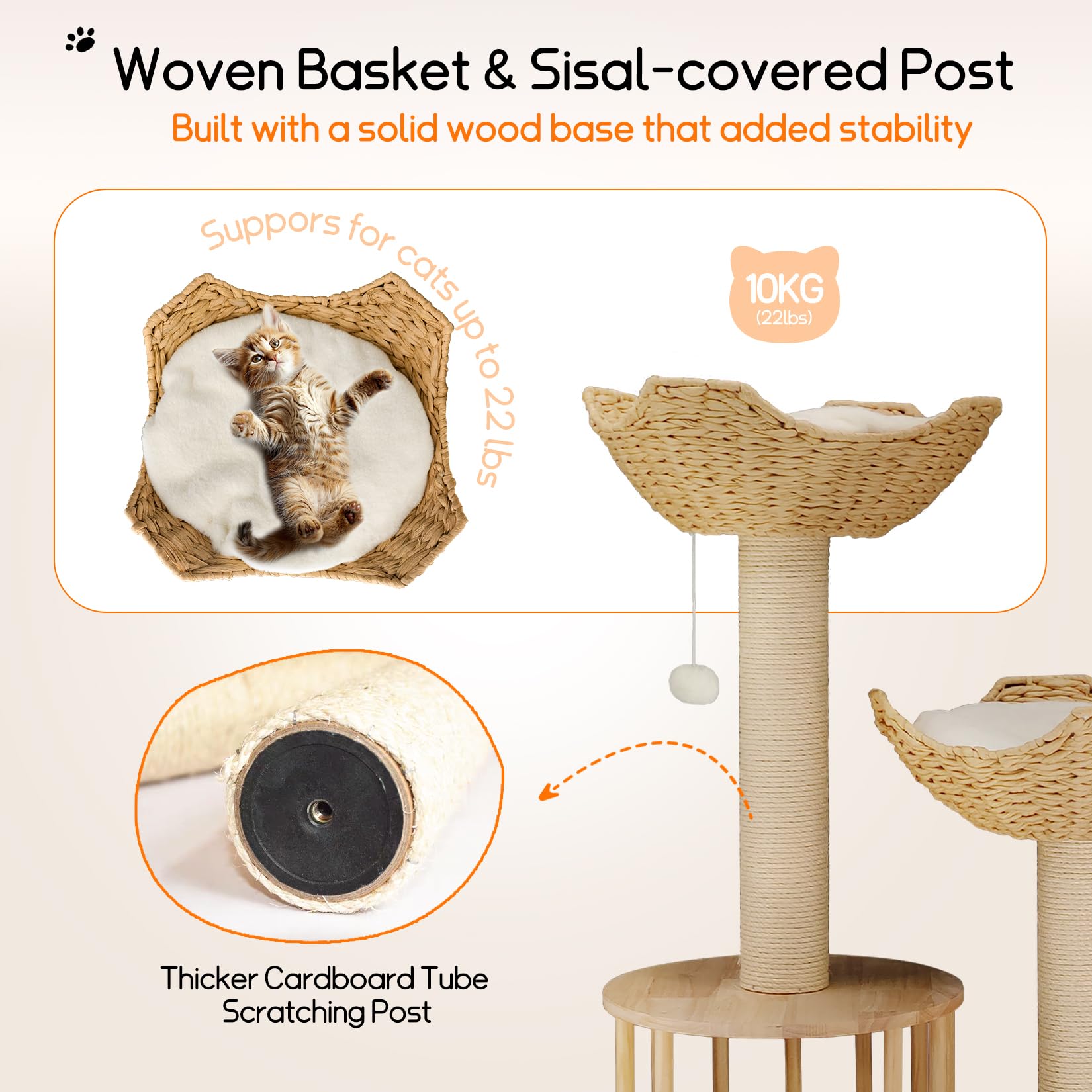 bingopaw-arbre-chat-99-cm-sisal-2-plateformes-niche image 7
