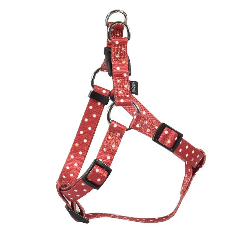 croci-bobby-pretty-harnais-chien-nylon-pois-bleu image 2