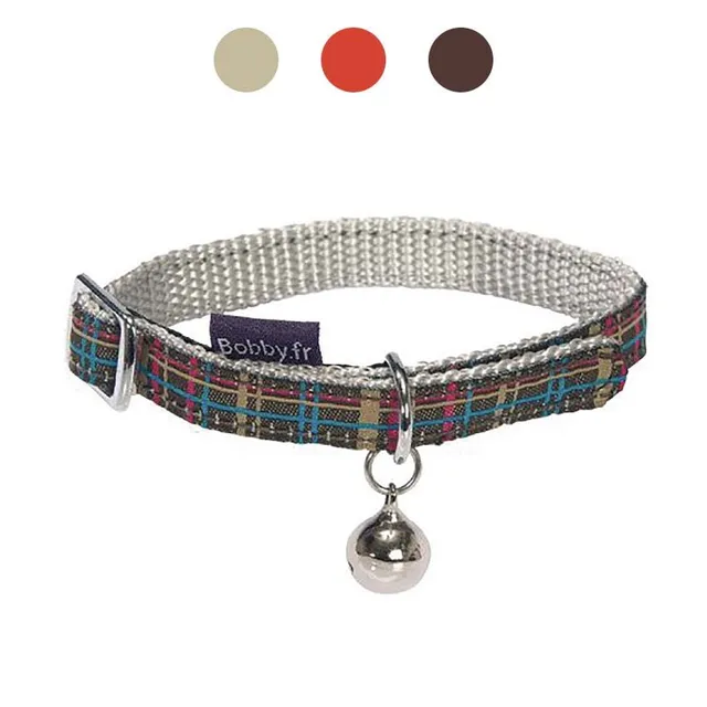 croci-bobby-kilt-collier-chat-tartan-rouge-clochette image 1