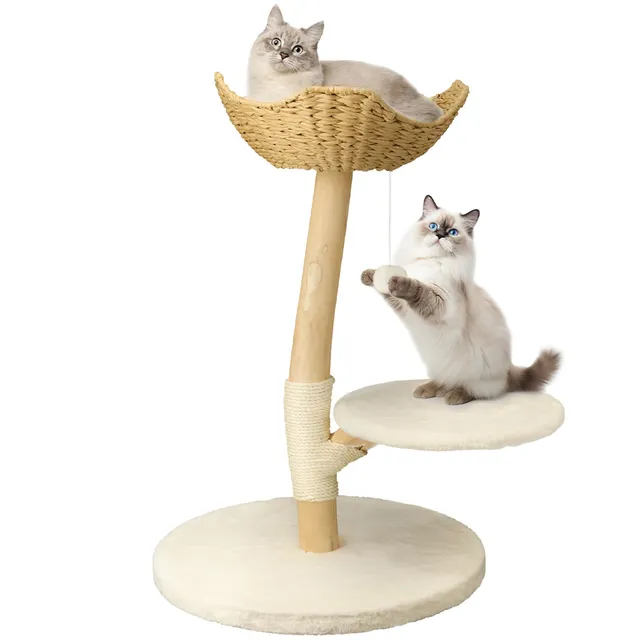 bingopaw-cat-climber-arbre-chat-bois-91-cm-sisal-2-plateformes image 1