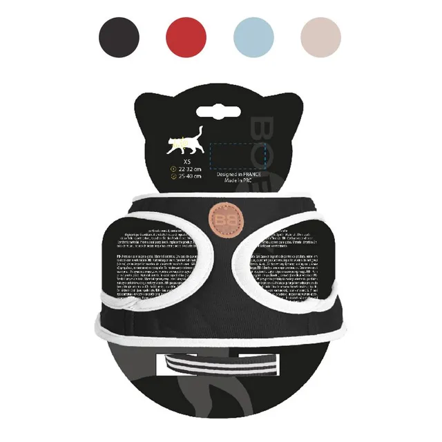 croci-bobby-stripe-harnais-chat-laisse-bleu-ciel-nylon image 1