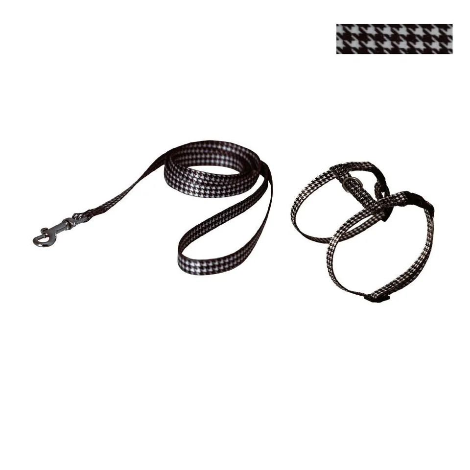 croci-vichy-harnais-laisse-chat-nylon-noir-100-cm image 1