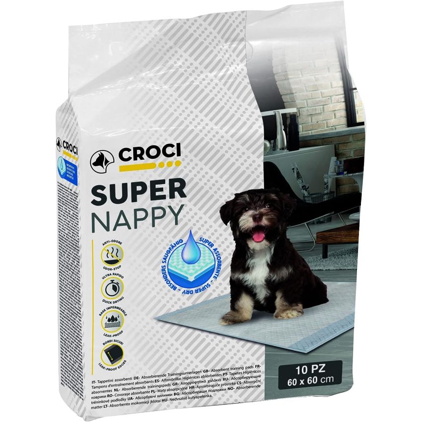 croci-super-nappy-tapis-chien-absorbant-60x60-cm-x10 image 1