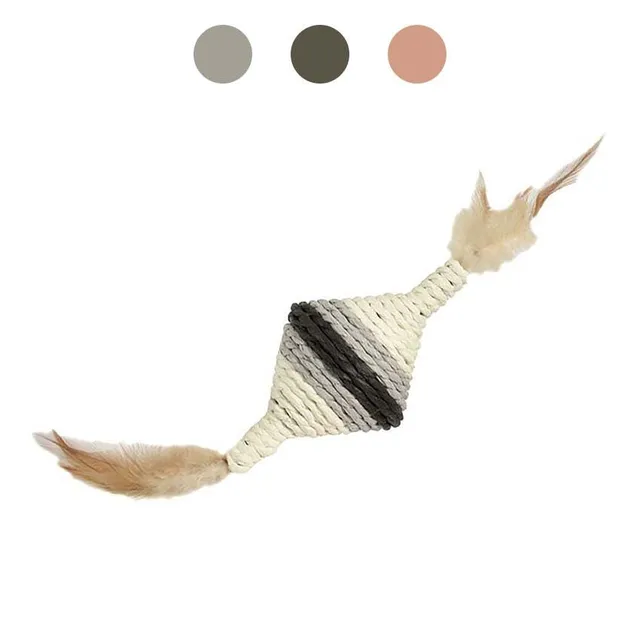 croci-bobby-youpi-jouet-chat-corde-papier-noir-12-cm-plumes image 1