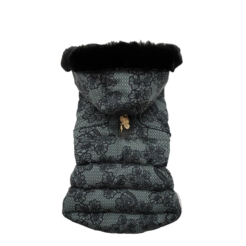croci-manteau-matelass-chien-col-haut-gris-bijou-30-cm image 2