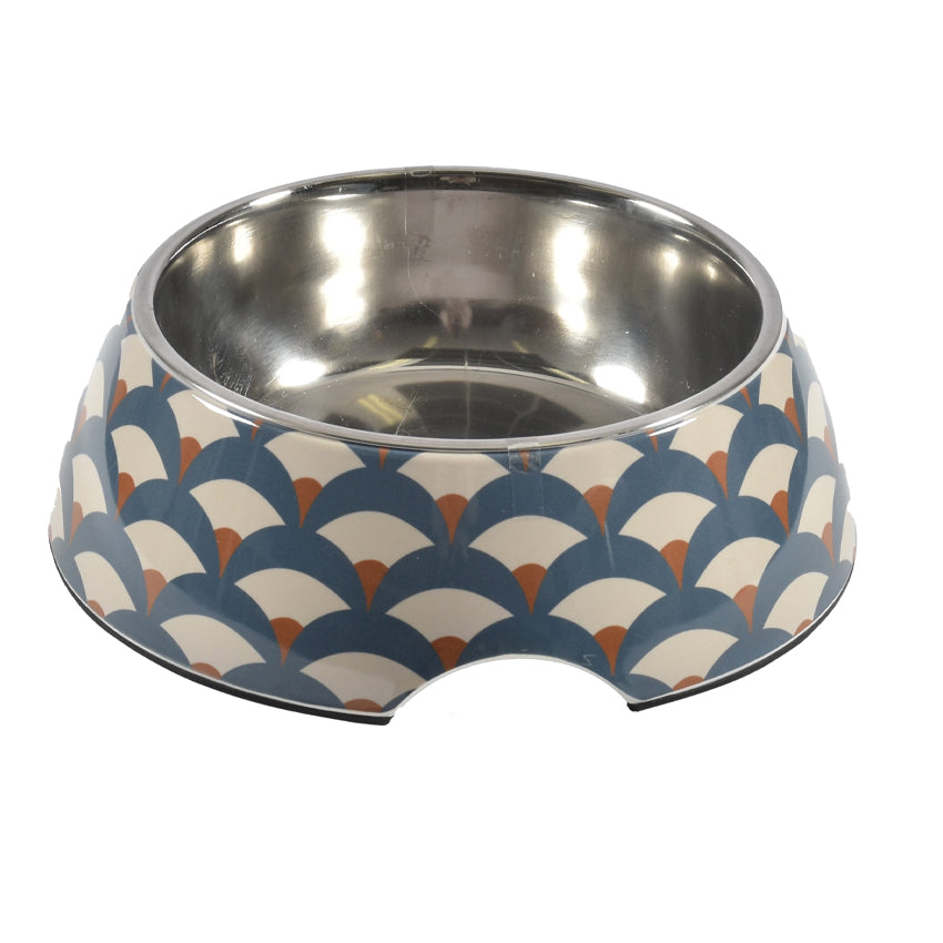 croci-bobby-geisha-gamelle-inox-chien-chat-bleue-450-ml image 2