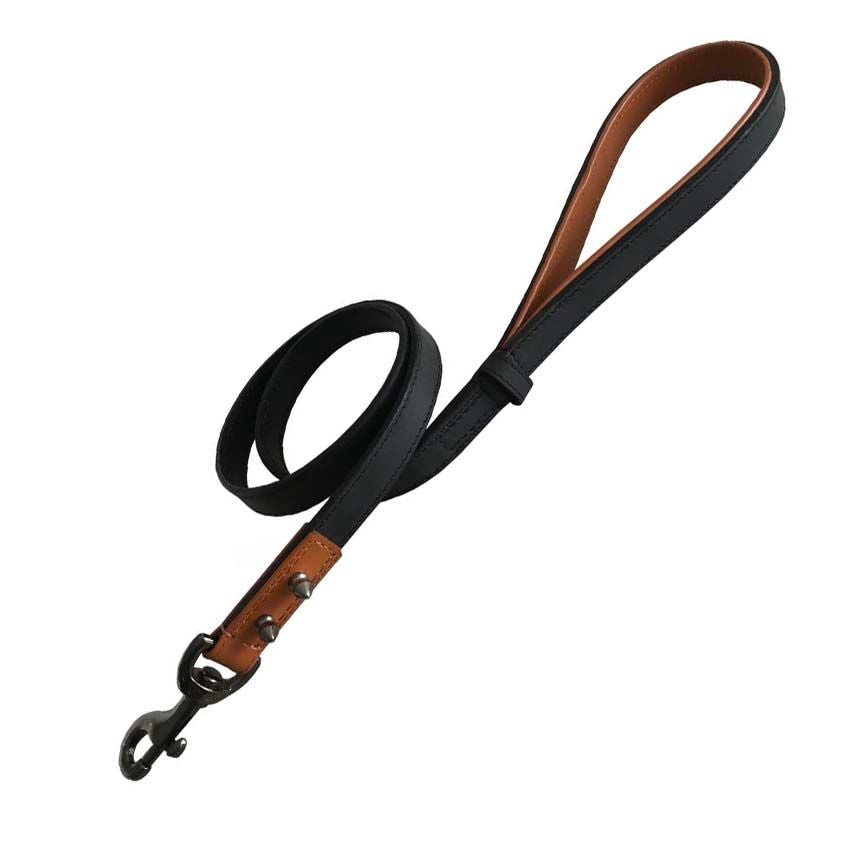 croci-bobby-hercule-laisse-chien-semi-cuir-noire-105-cm-18-mm image 1