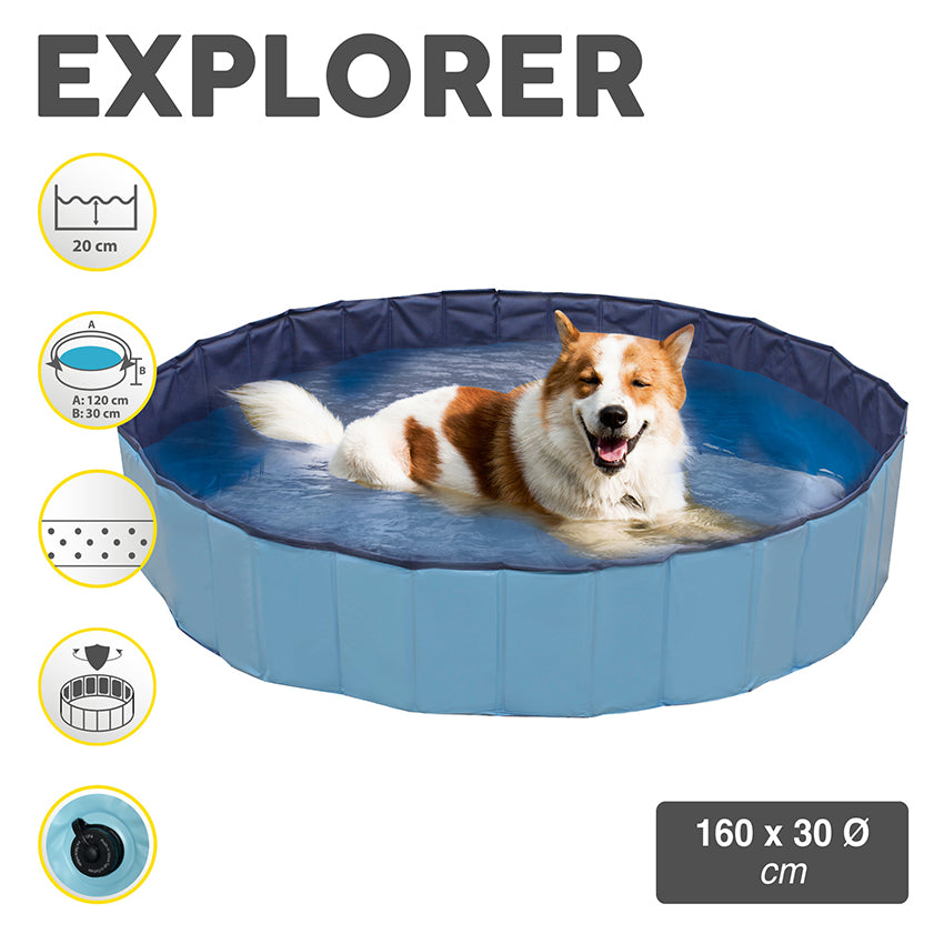 croci-explorer-piscine-chien-120x30-cm-bleue-rigide image 2