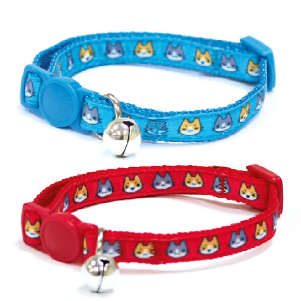 croci-catmania-collier-chat-nylon-rouge-clochette image 1