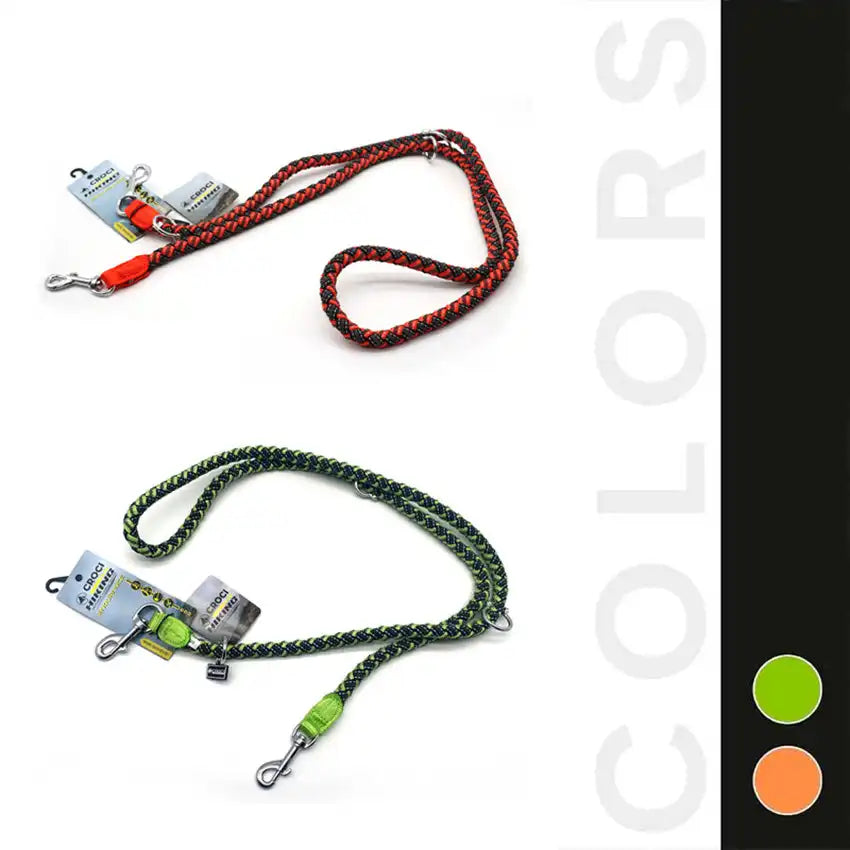 croci-hiking-endurance-laisse-chien-nylon-120-cm-vert-orange image 1