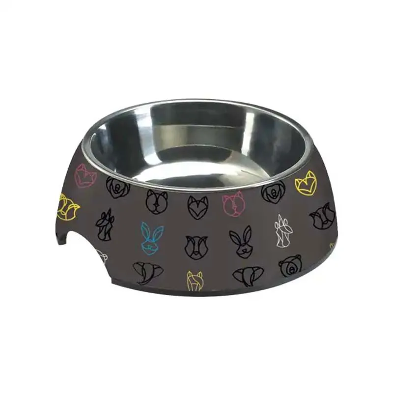 croci-gamelle-chien-chat-acier-m-lamine-noire-800-ml image 1