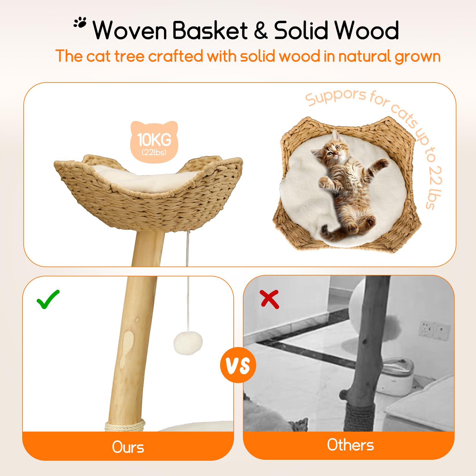 bingopaw-cat-climber-arbre-chat-bois-91-cm-sisal-2-plateformes image 7