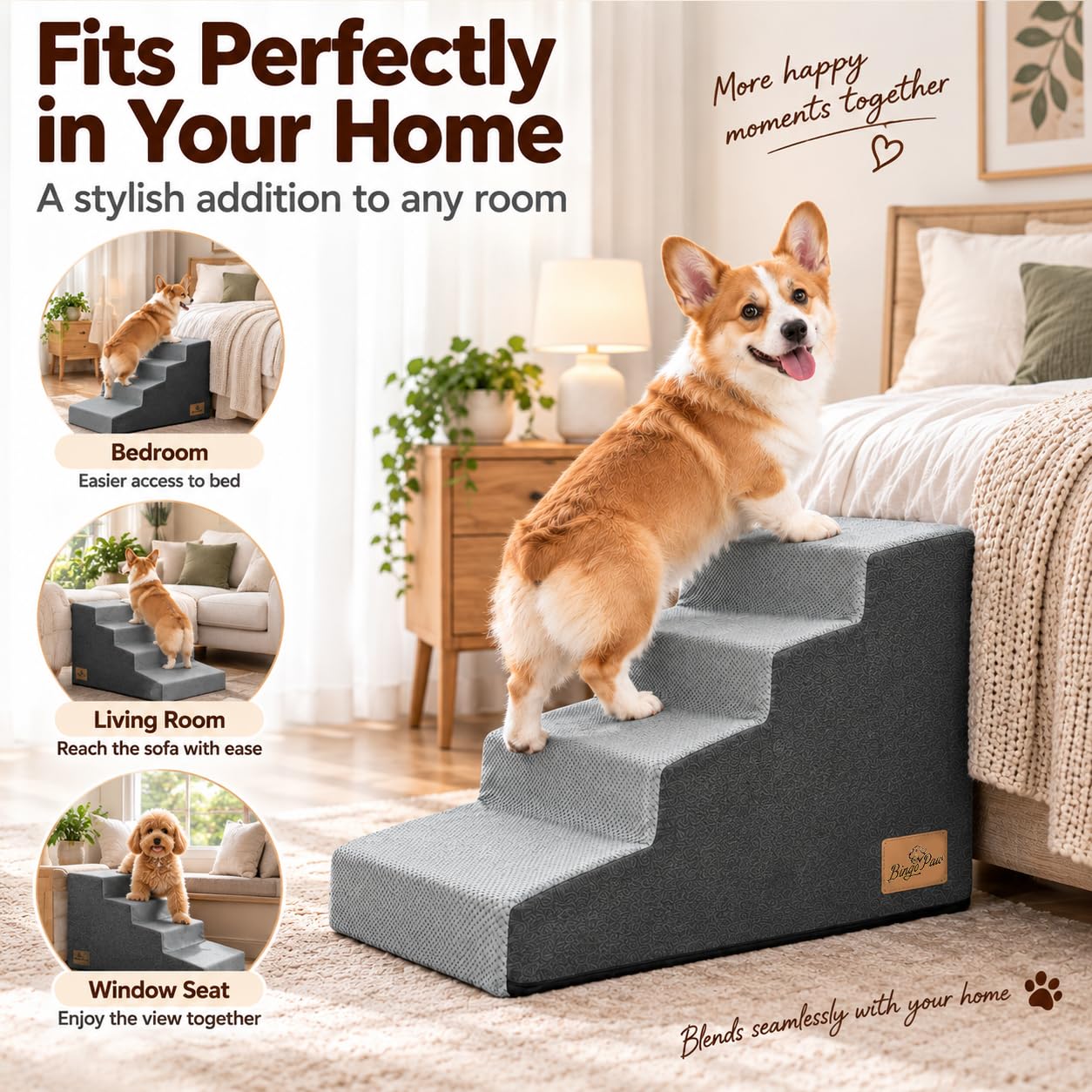 bingopaw-escalier-chien-4-marches-49-5-cm-mousse image 7