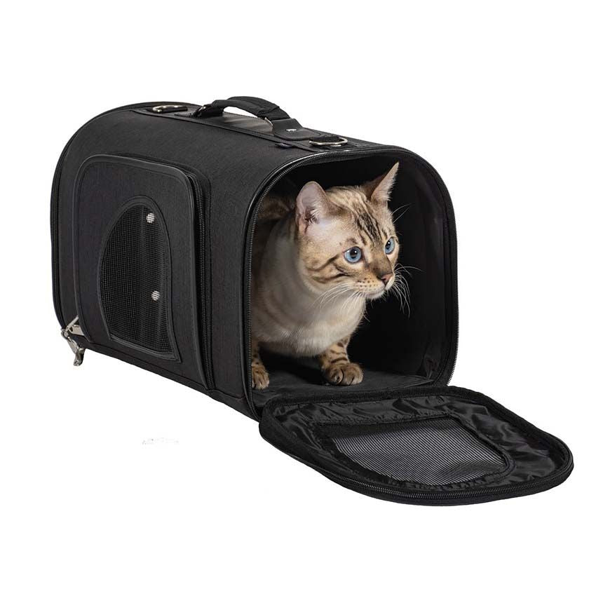 croci-bobby-journey-sac-transport-chien-chat-gris-35x22x22-cm image 2