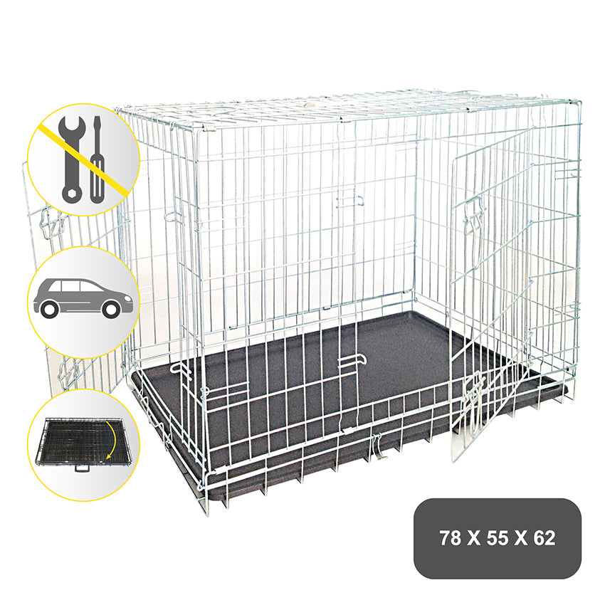 croci-cage-chien-galvanis-e-2-portes-78-x-55-x-62-cm image 3