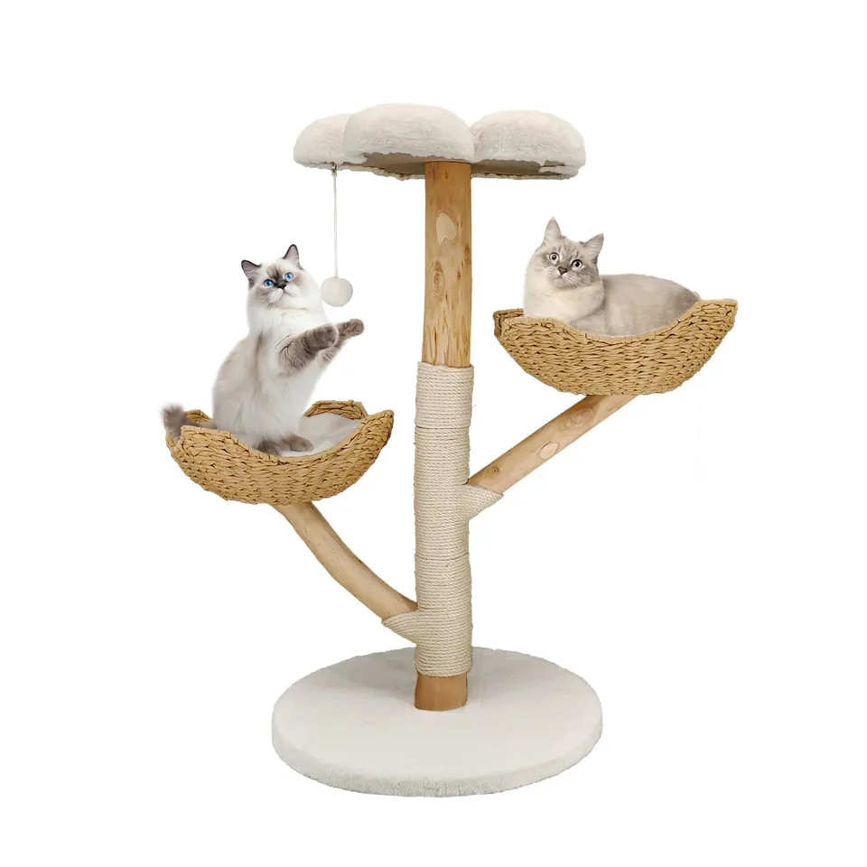 bingopaw-cat-climber-arbre-chat-bois-111cm-3-plateformes image 1