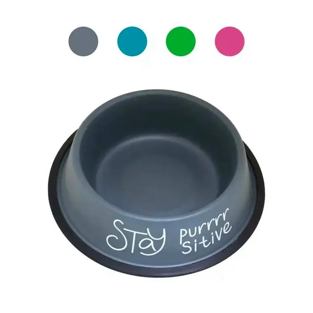 croci-new-color-gamelle-inox-chien-anthracite-470-ml image 1
