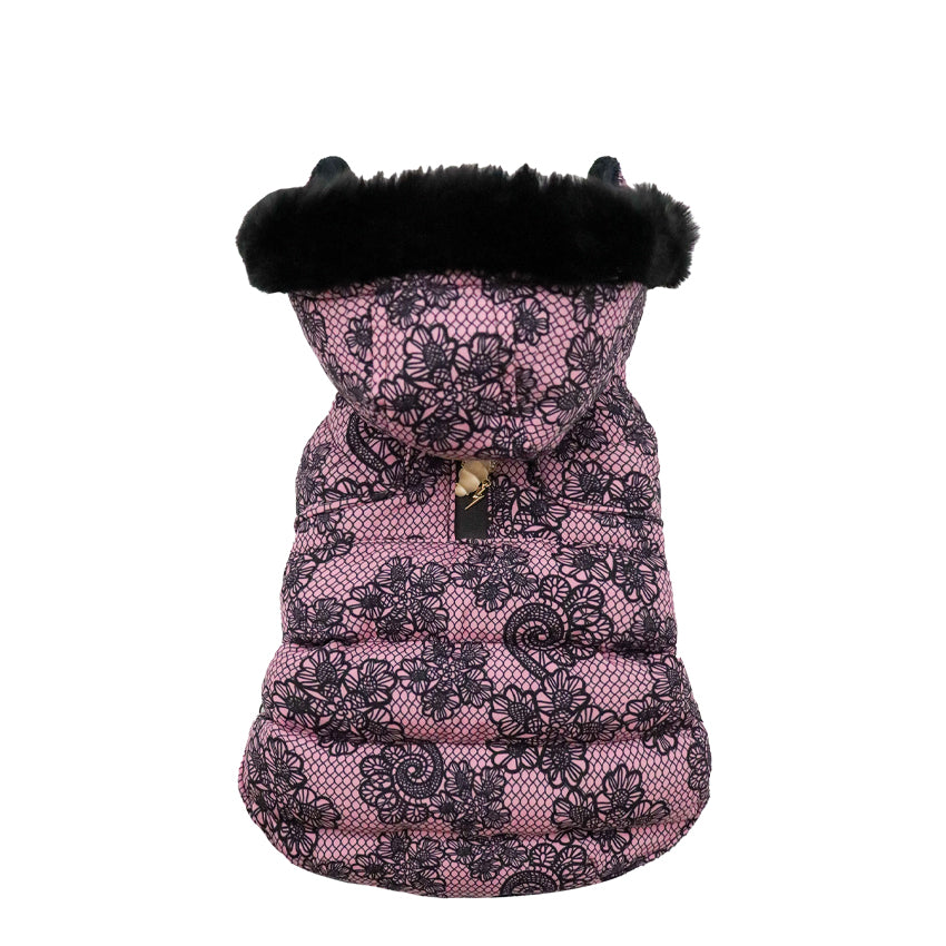 croci-manteau-matelass-chien-col-haut-gris-bijou-30-cm image 3