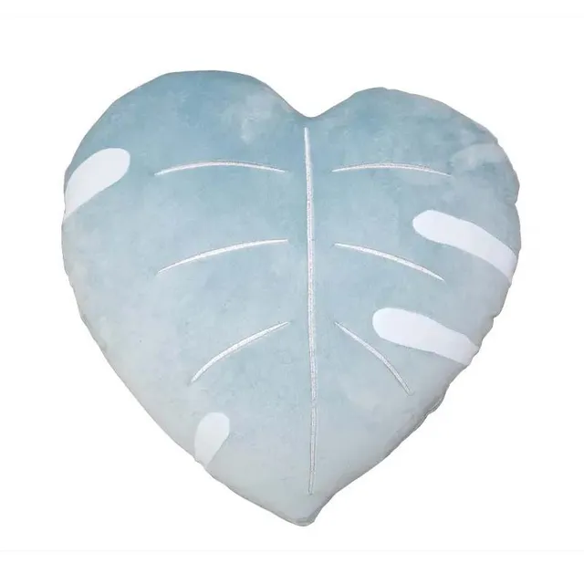 croci-taro-coussin-chien-feuille-50-cm-bleu-clair image 1