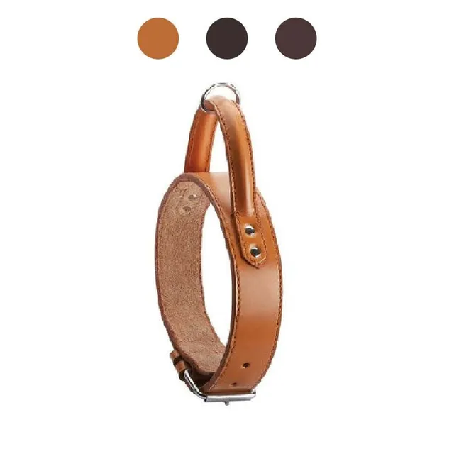 croci-bobby-bombee-collier-chien-cuir-marron-88-cm image 1