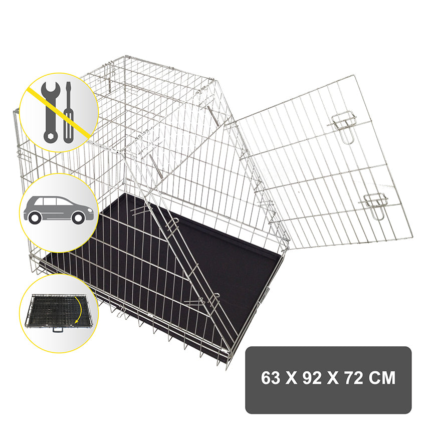 croci-cage-chien-m-tal-galvanis-92x63x72-cm-transport image 2
