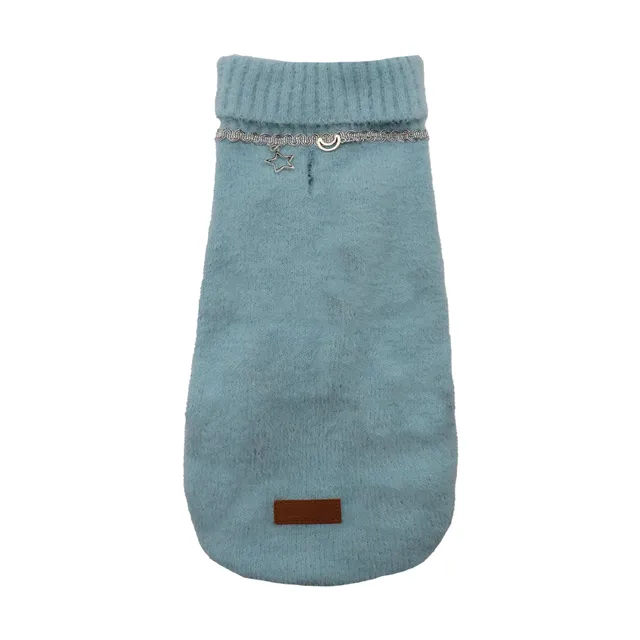 croci-pull-angora-chien-bleu-35-cm-col-bijou-chaud image 1
