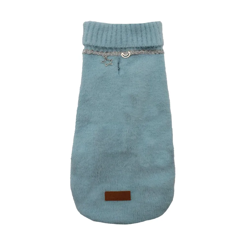 croci-pull-angora-chien-bleu-35-cm-col-bijou-chaud image 1