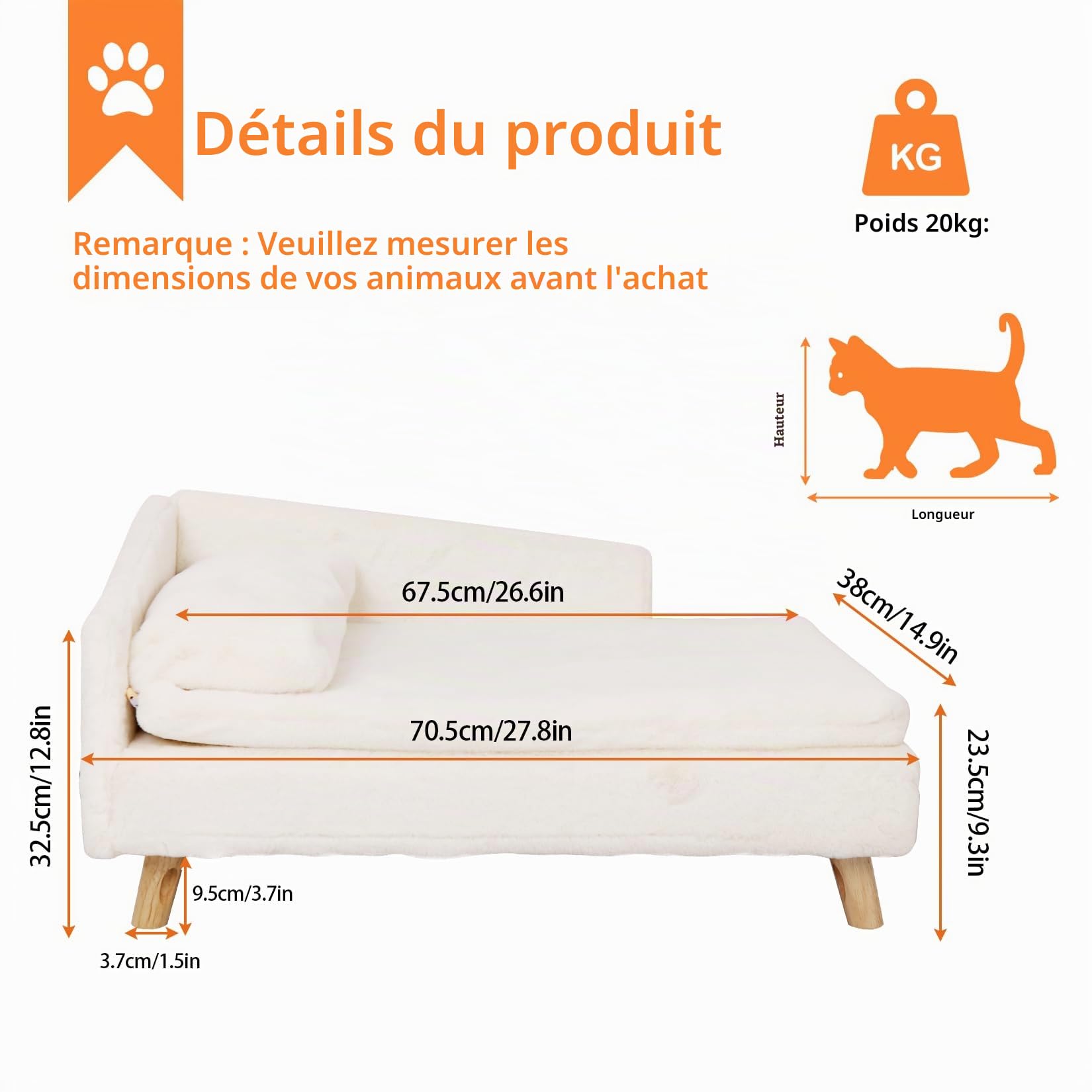 bingopaw-pet-sofa-canap-chien-sur-lev-70-5cm-gris image 4
