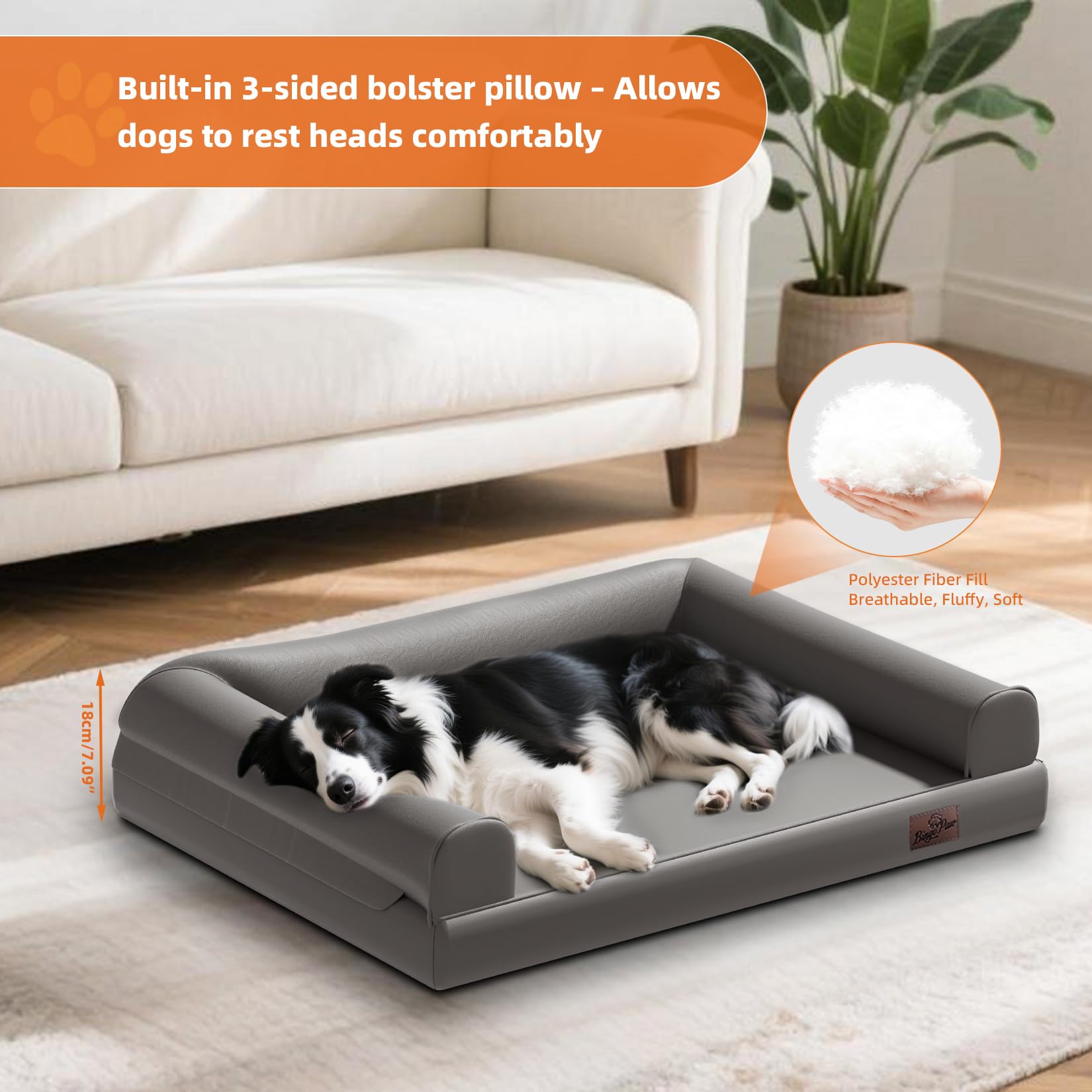bingopaw-dog-bed-canap-chien-moyen-78x58cm-gris-similicuir image 6