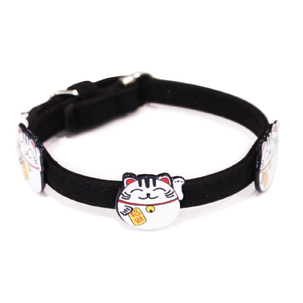 croci-maneki-black-collier-chien-tissu-petit-35-cm image 1