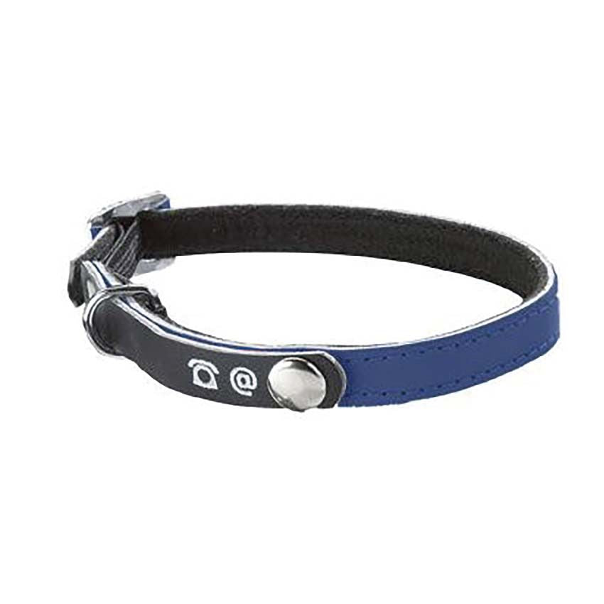 croci-bobby-collier-chat-similicuir-adresse-bleu-30x1-cm image 2